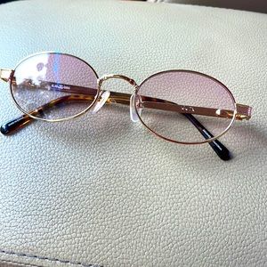 Gold God glasses with pink lense